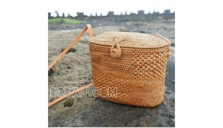 ladies handbag made from ata grass straw leather long bali indonesia